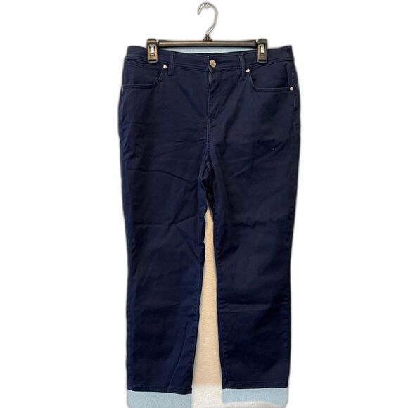 Chico’s Navy Blue Slim Length Crop Pant Size 1 (8) - Picture 1 of 7